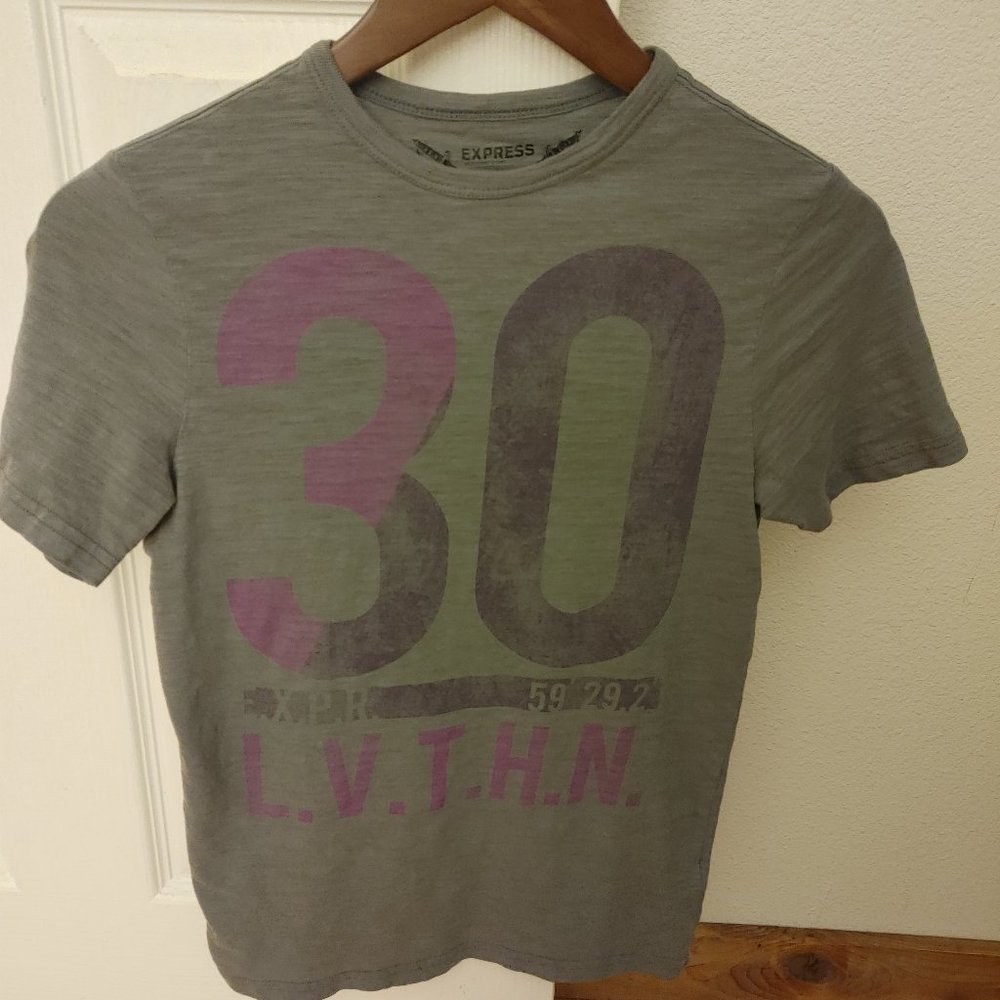 Old School Express Men's T-Shirt XXS Dark Grey/Purple